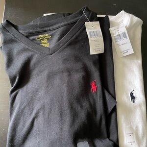 (2) Polo Ralph Lauren Classic Fit V-Neck T-Shirts / NWT / Size Medium